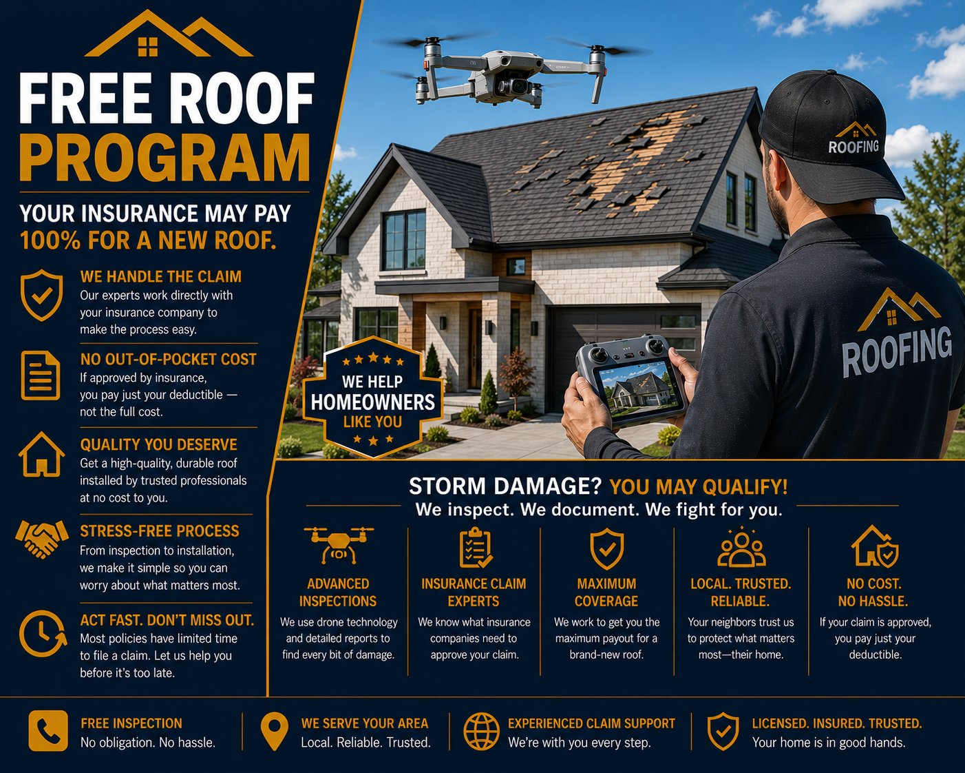 FREE ROOF Program Santa Monica insurance claim assistance