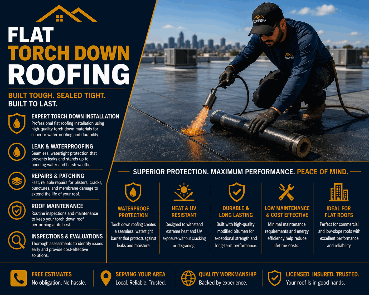 Flat Torch Down Roofing Vernon ​